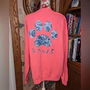 Pawz neon pink paisley crew sweatshirt
